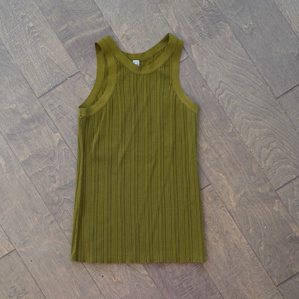 Toteme Olive Green Ribbed Tank Top - Picture 3 of 9